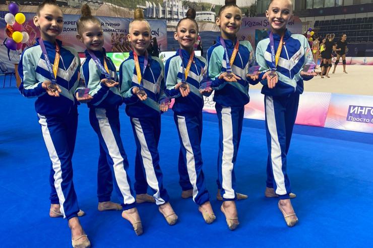 Юные динамовки завоевали медали на межрегиональных соревнованиях по художественной гимнастике «Kazan Stars Open»